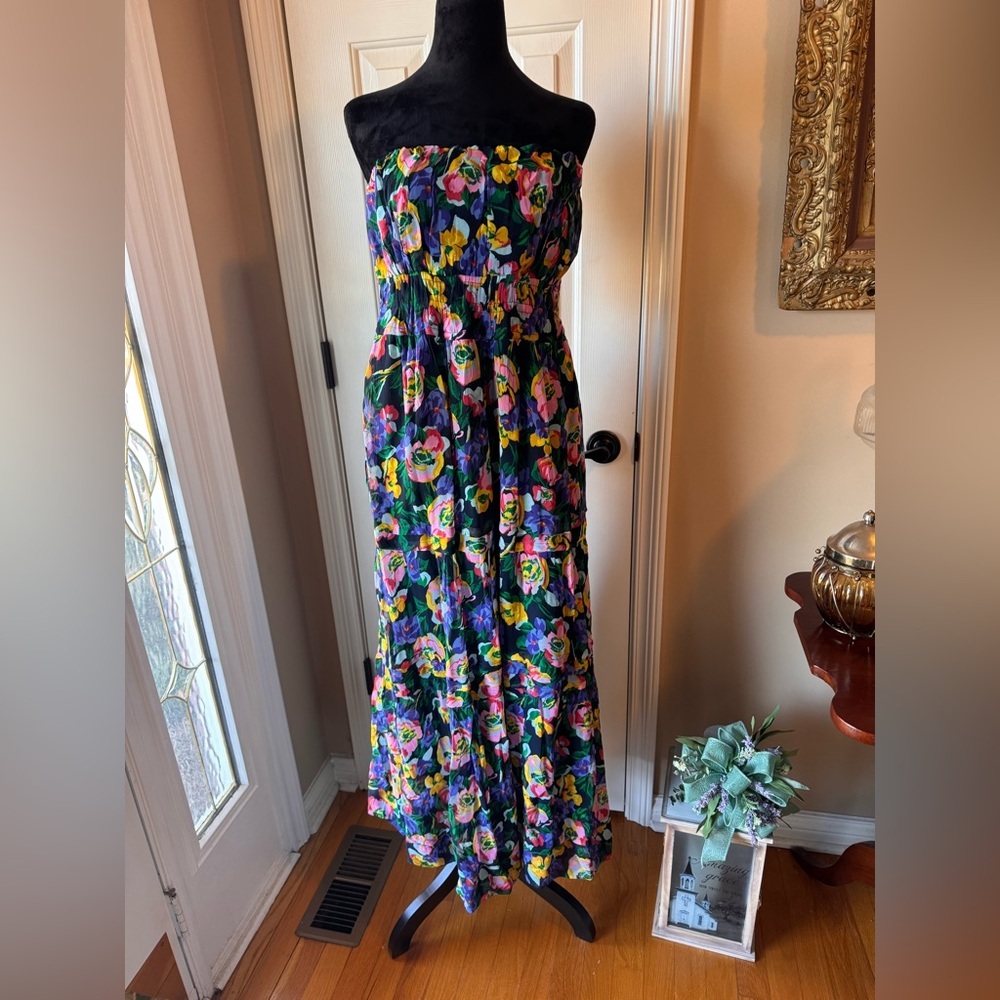 Anthropologie The Somerset Strapless Maxi Dress- Floral - Size Medium- NWT - Picture 5 of 15